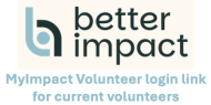 better impact volunteer log in icon on volunteer website page